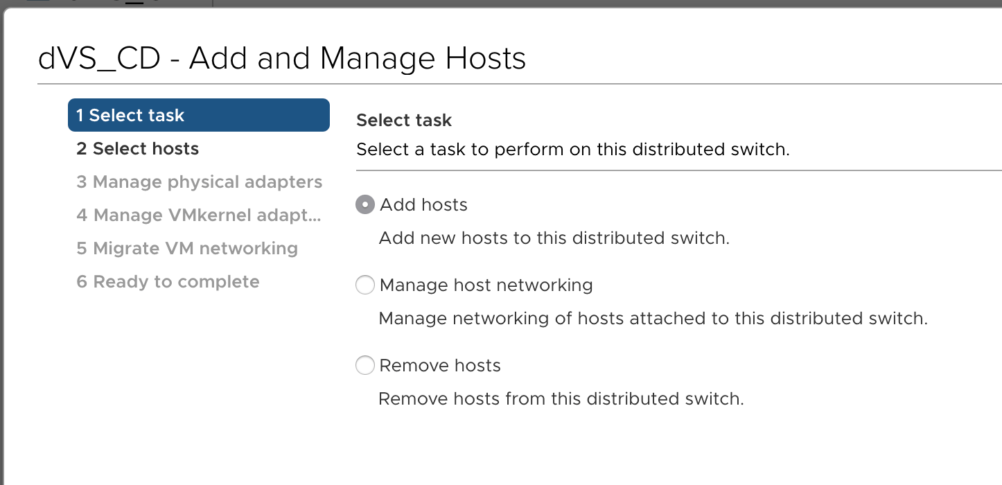 Выберите Добавить хосты