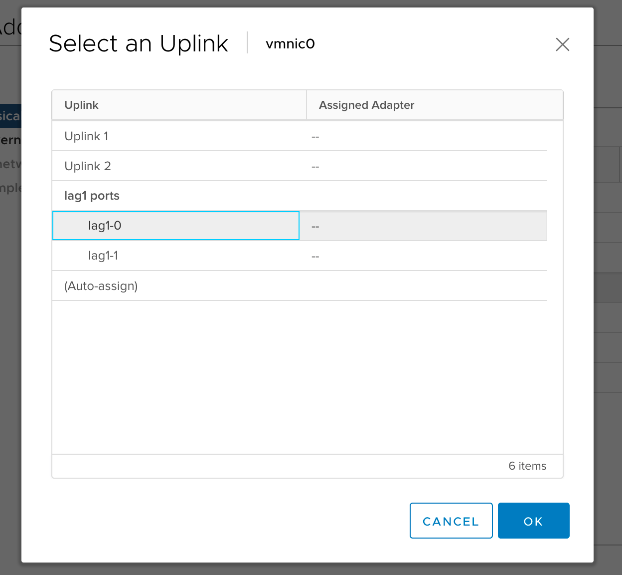 Назначьте сетевую карту LAG